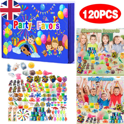 120PCS Kids Party Bag Fillers Lucky Dip Toys Classroom Prizes Favours Fun Gifts