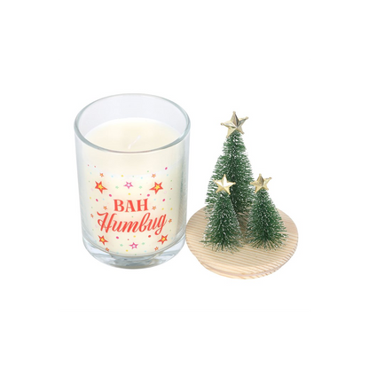 Bah Humbug Orange & Clove Glass Candle with Tree