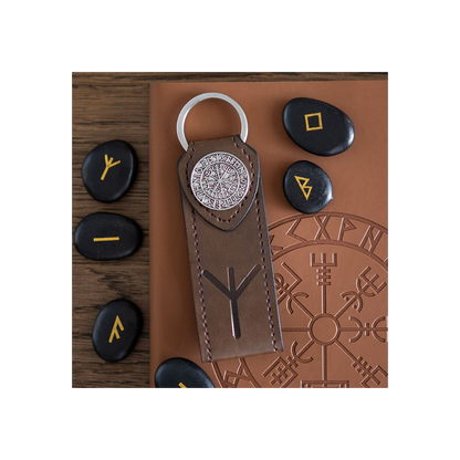 Protection Viking Rune Faux Leather Keyring