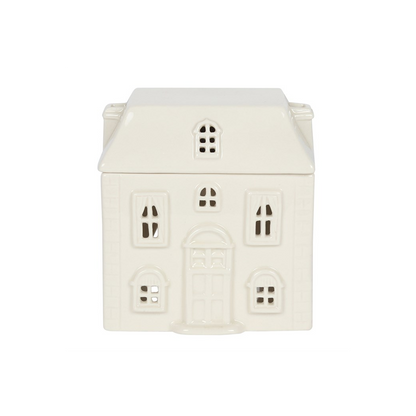 White Ceramic House Oil Burner